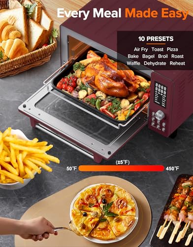 Nuwave Bravo Pro Smart 21QT Toaster Oven Air Fryer Combo, Convection Oven Countertop, 10 functions all in 1, with even & quick crisp technology, 50-450°F, 1800W, Stainless Steel