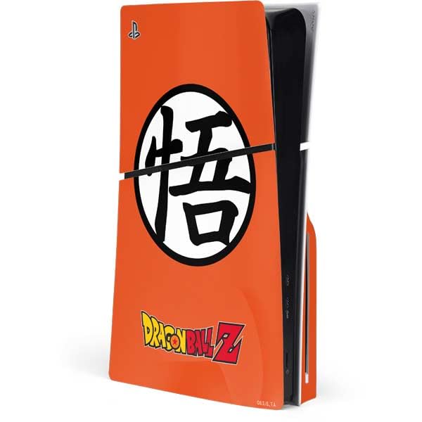 Skinit Decal Gaming Skin Compatible with PS5 Slim Disk Console - Officially Licensed Dragon Ball Z Goku Iconic Kanji Symbol Design