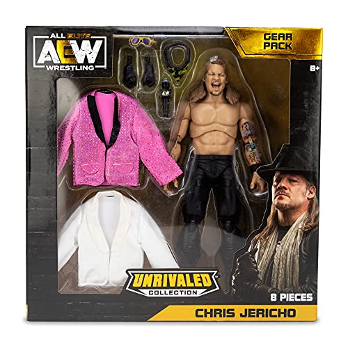 All Elite Wrestling Unrivaled Collection Chris Jericho Gear Pack - 6.5-Inch AEW Action Figure - Series 5 - Amazon Exclusive