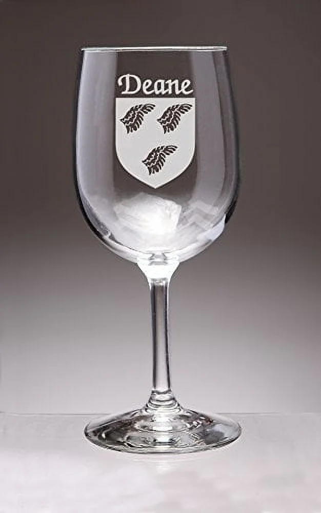 Deane Irish Coat of Arms Wine Glasses - Set of 4 (Sand Etched)