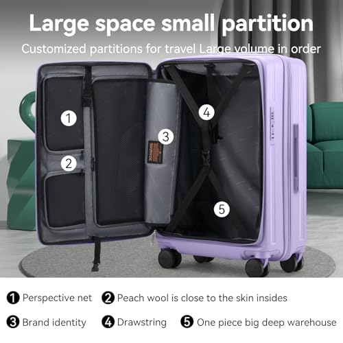 ROAMING Grace Expandable Carry On Luggage Airline Approved, 20 Inch Hardside Carry On Suitcase with Wheels, Travel Harshell Spinner Small Luggage with Tsa Lock, Jade cyan, 20-Inch Carry-On