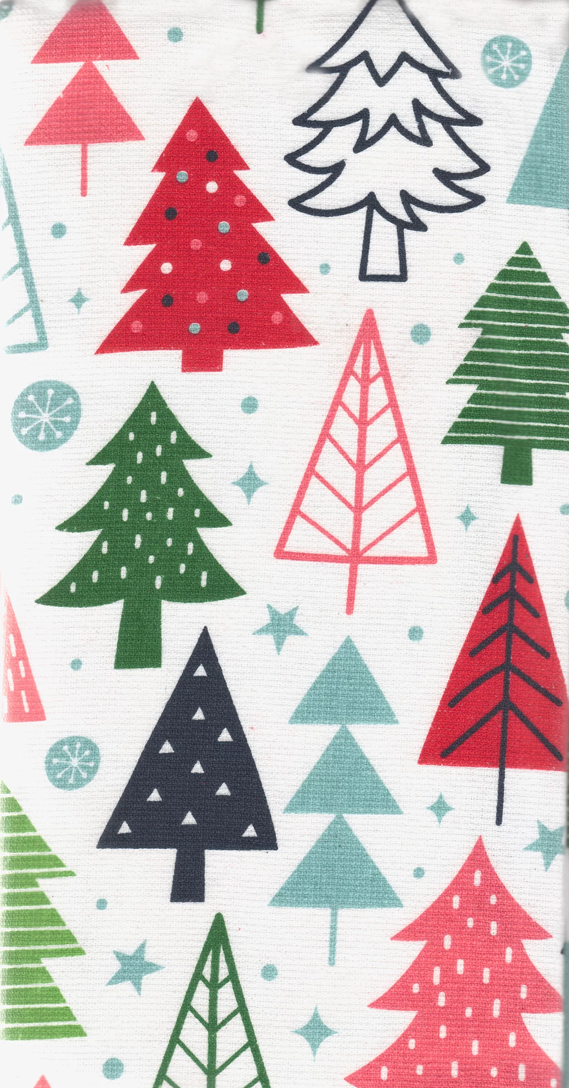 Christmas Kitchen Dish Towels 6 Pack Set, Cotton, Holiday Trees, Bee & Willow