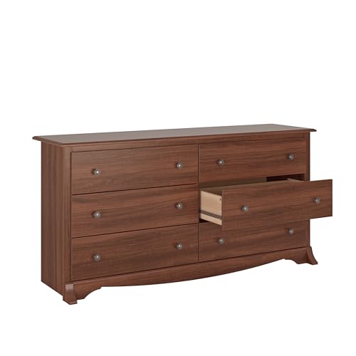 Prepac Double Drawer Dresser and Three Drawer Nightstand Rustic White Bedroom Collection