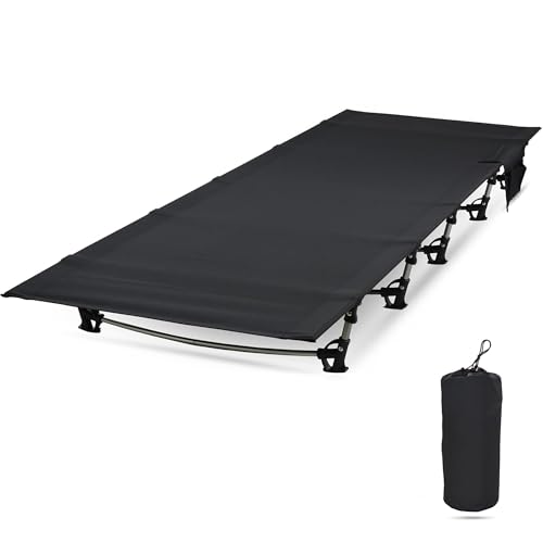 Ultralight Aluminum Camping Cot, Portable Folding Bed with Oxford Fabric for Outdoor Travel, Hiking & Office Nap, 275lb Capacity