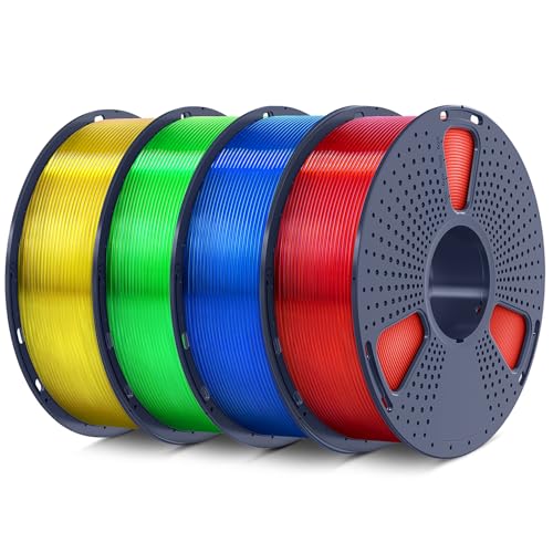 SUNLU 4kg PLA 3D Printer Filament Bundle, Neatly Wound PLA Filament 1.75mm ±0.02mm, Individually Vacuum Packed, 4kg in Total, 1kg per Spool, 4 Pack, 4000g, 4Black