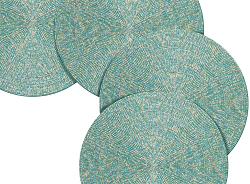 Farmhouse Beaded Placemat, Beaded Placemat Gold White 13