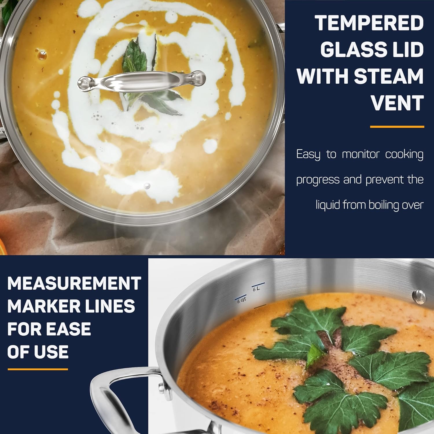 Stainless Steel Cookware Set 11pc & 10 pc