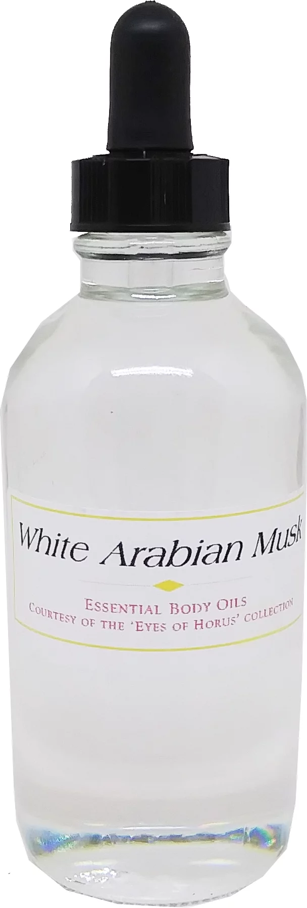 White Arabian Musk Scented Body Oil Fragrance [Glass Dropper Top - Clear Glass - Clear - 4 oz.]