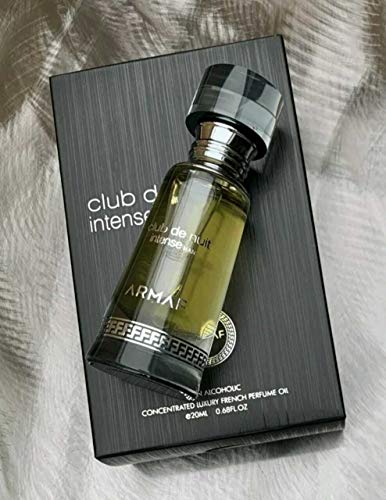 Armaf Club De nuit Intense Concentrated French Perfume Oil Alcohol Free For Men 20 ml /.67 oz (Club De Nuit Intense)