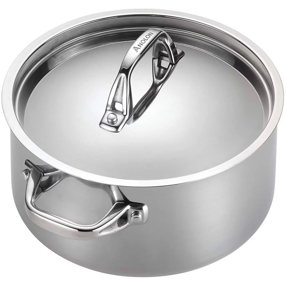 Anolon 30822 Tri-Ply Stainless 12-Piece Cookware Set