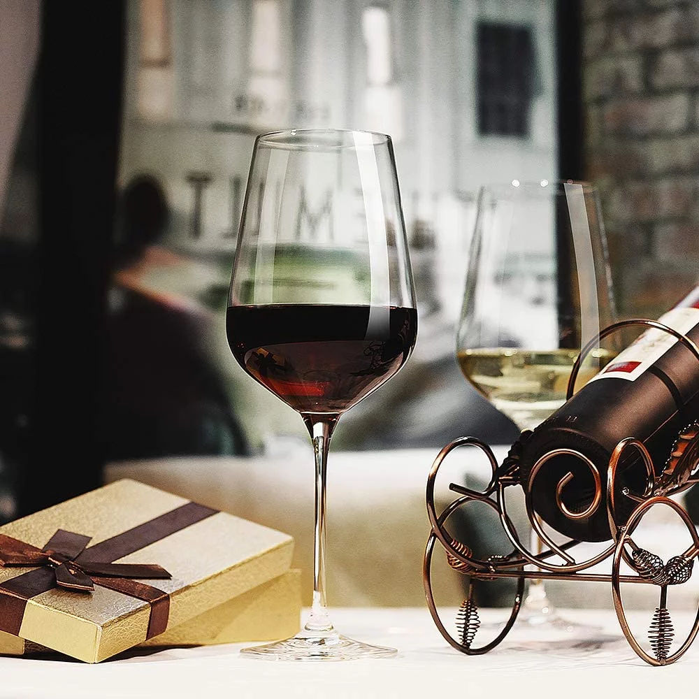 LUXU Premium Crystal Wine Glasses(Set of 2)-Hand-Blown-Clear,27 oz Long Stemmed Goblets for Red and White Wine,Perfect Wine Gifts for Party,Valentines Day,Anniversary or Any Occasion