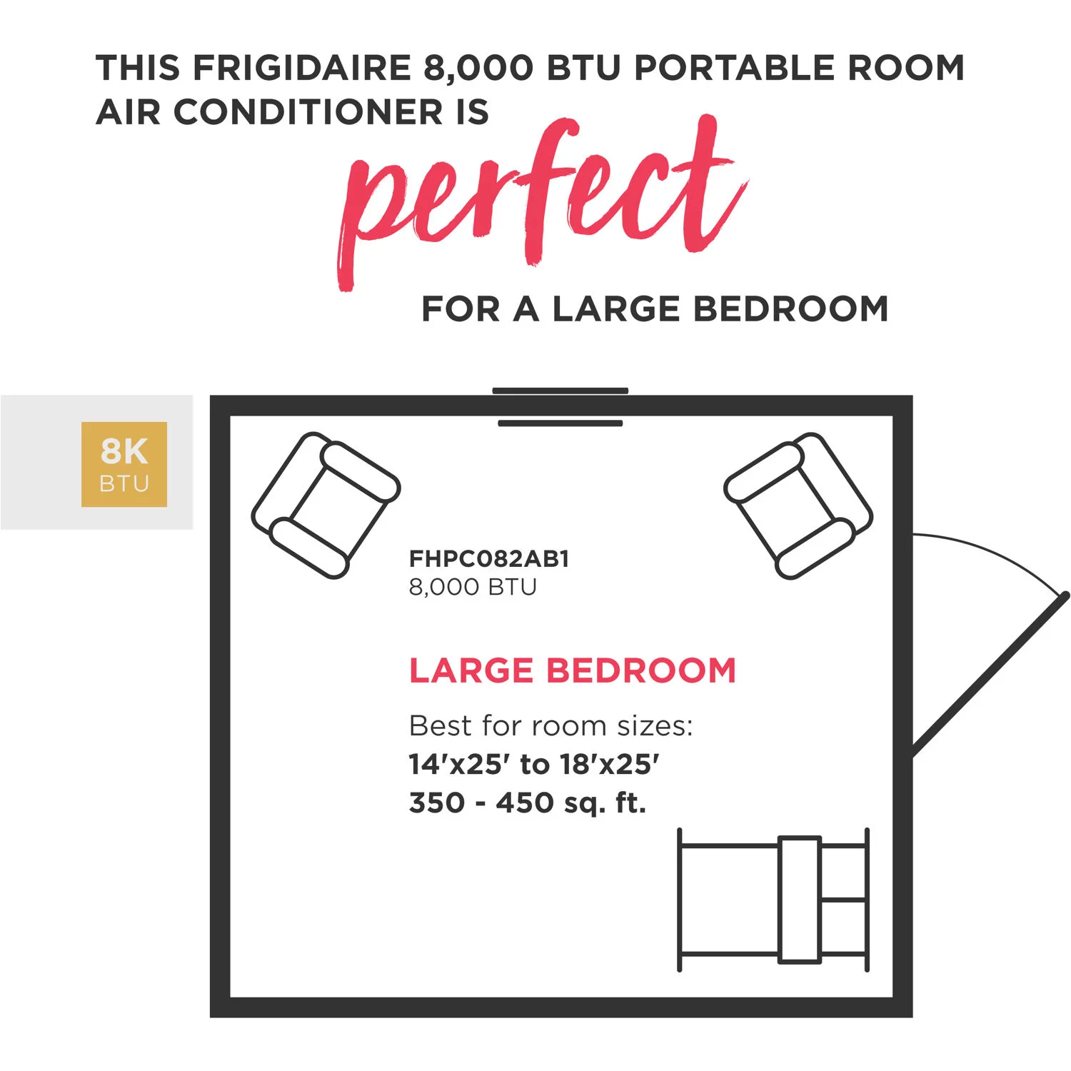 Frigidaire Portable Air Conditioner with Remote Control for Rooms up to 350-Sq. Ft.