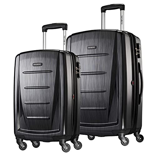 Samsonite Winfield 2 Hardside Expandable Luggage with Spinner Wheels, Brushed Anthracite, Checked-Large 28-Inch