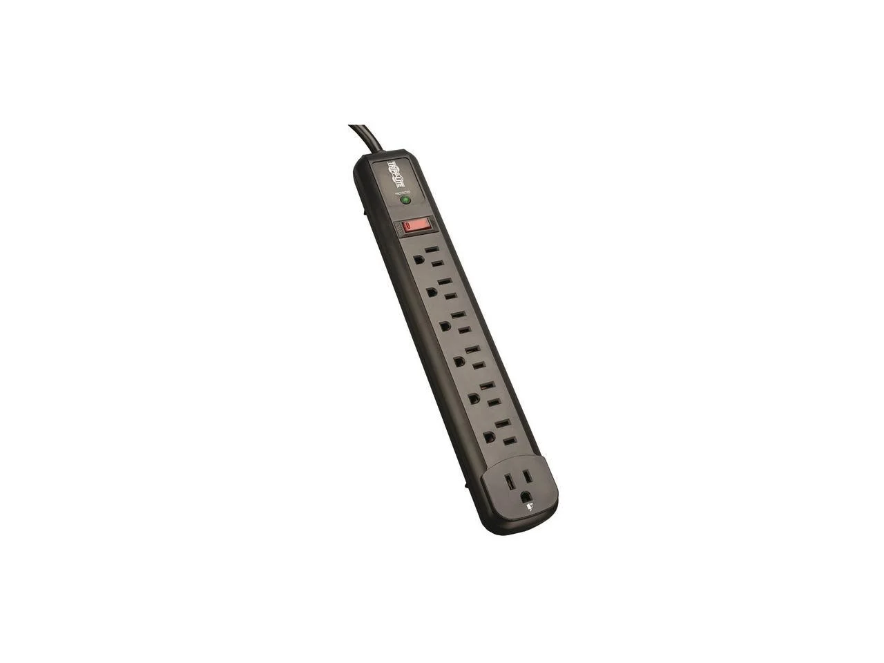 Tripp Lite Surge Protector Power Strip TL P74 RB 120V Right Angle 7 Outlet Black 7 x NEMA 5-15R - 1800 VA - 1080 J - 120 V AC Input