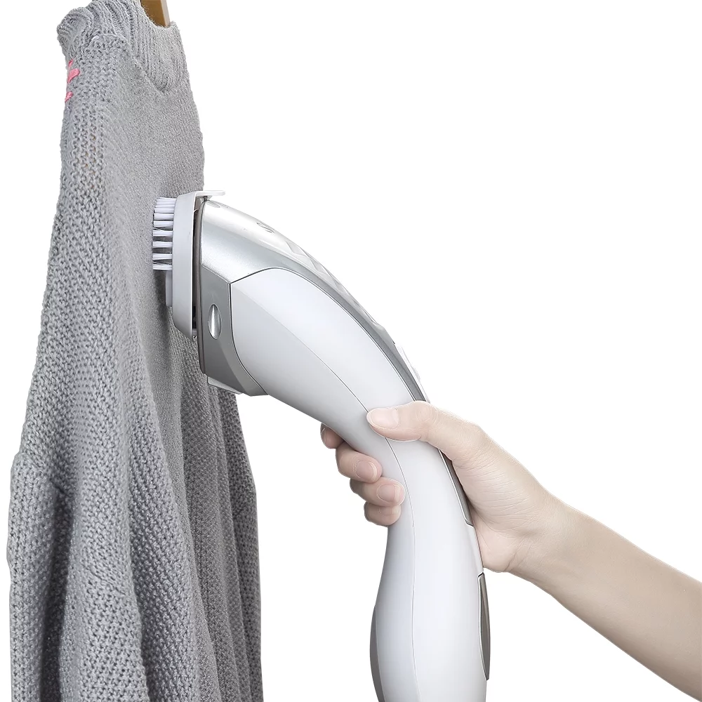 SALAV HS-100 Duopress Hand Held Garment Steamer and Iron with Ceramic-Coated Steam Plate and No-Drip System, 1150 watts, Silver