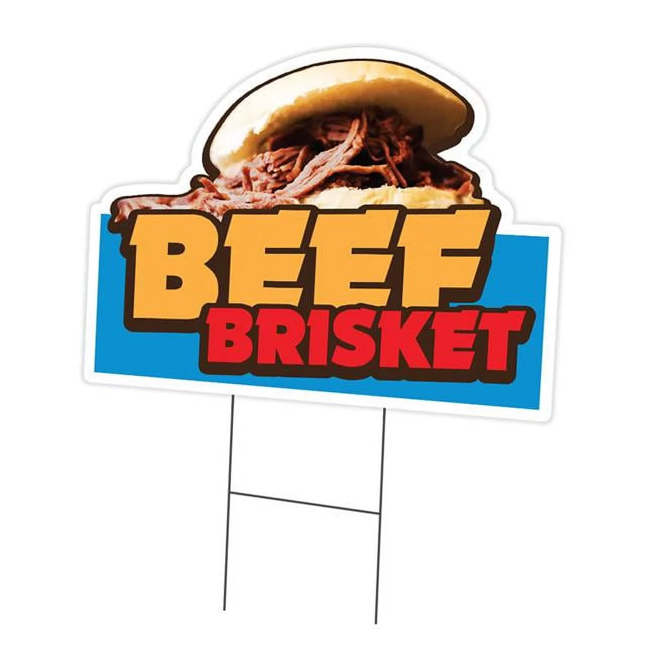 18 x 24 in. Yard Sign & Stake - Beef Brisket