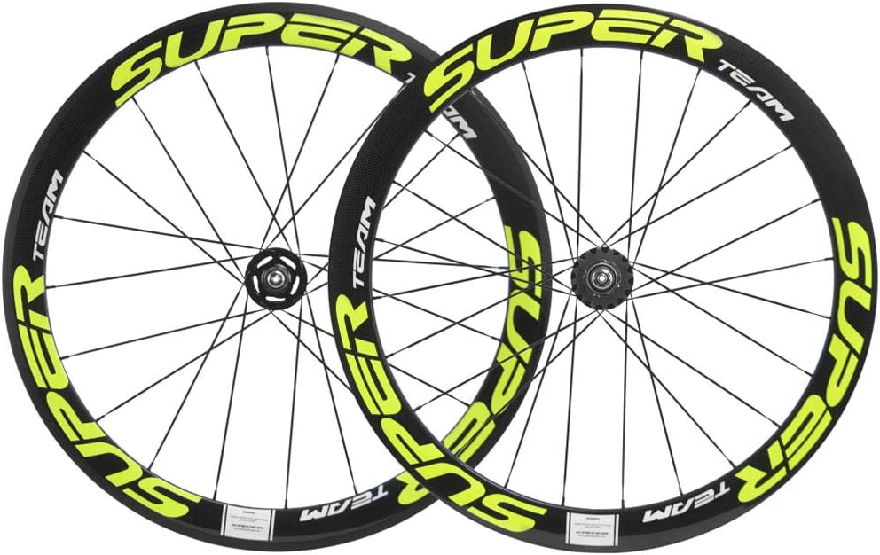 Superteam 50/23mm Carbon Wheelset Fixed Gear Bike Wheel 700c Clincher Single Speed