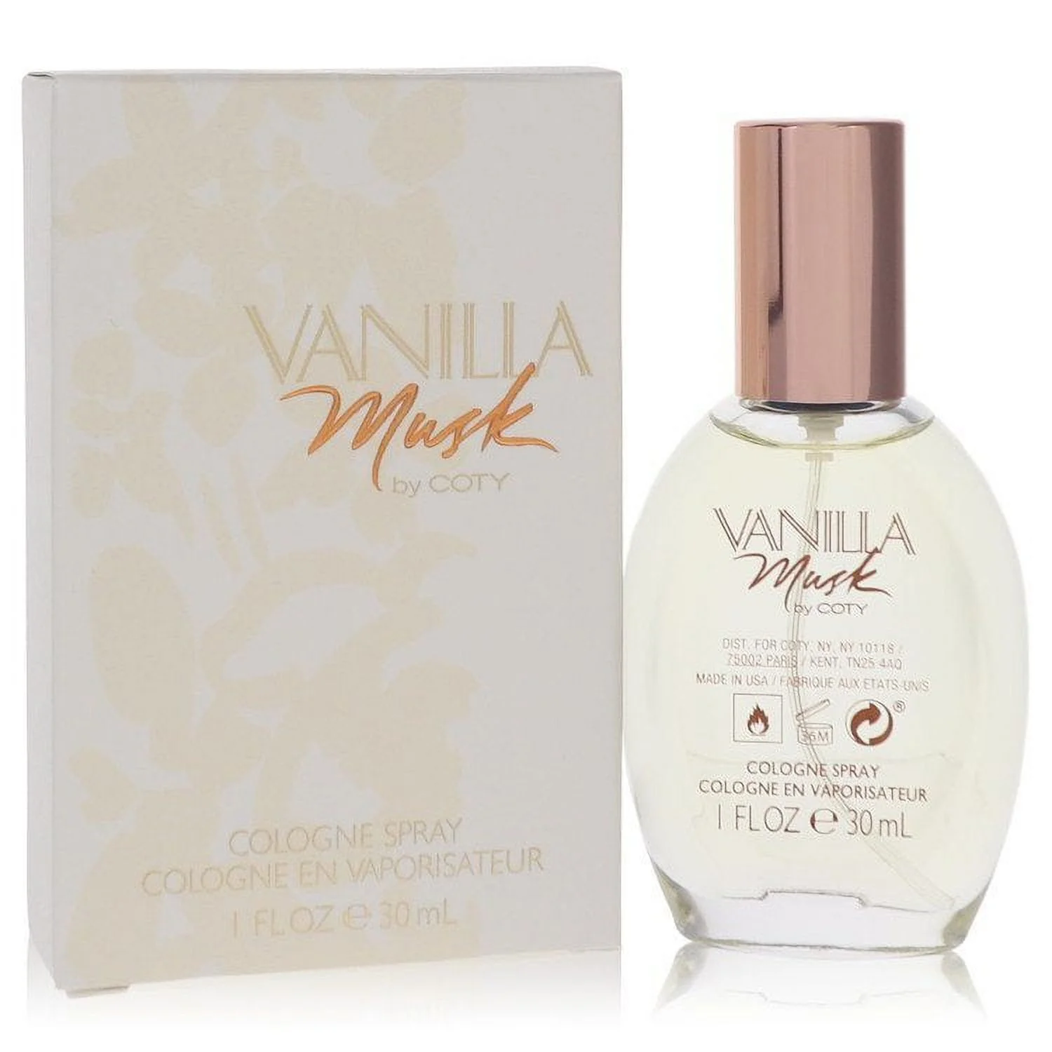 Vanilla Musk Cologne Spray by Coty - 1 oz - Timeless Blend of Vanilla, Musk, and Woods