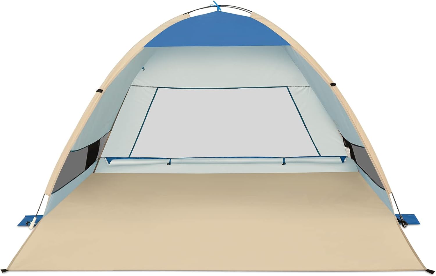 Gorich Large Pop Up Beach Tent Automatic Sun Shelter Cabana Easy Set Up Light Weight Camping Fishing Tents 4 Person Anti-UV Portable Sunshade for Family Adults