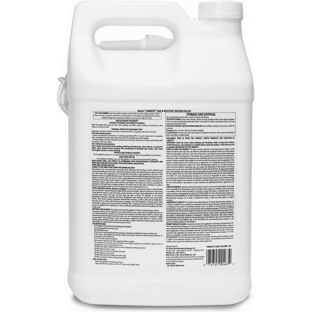 Harris 5 Minute Egg Kill and Resistant Bed Bug Killer 1 Gallon with Trigger Spray