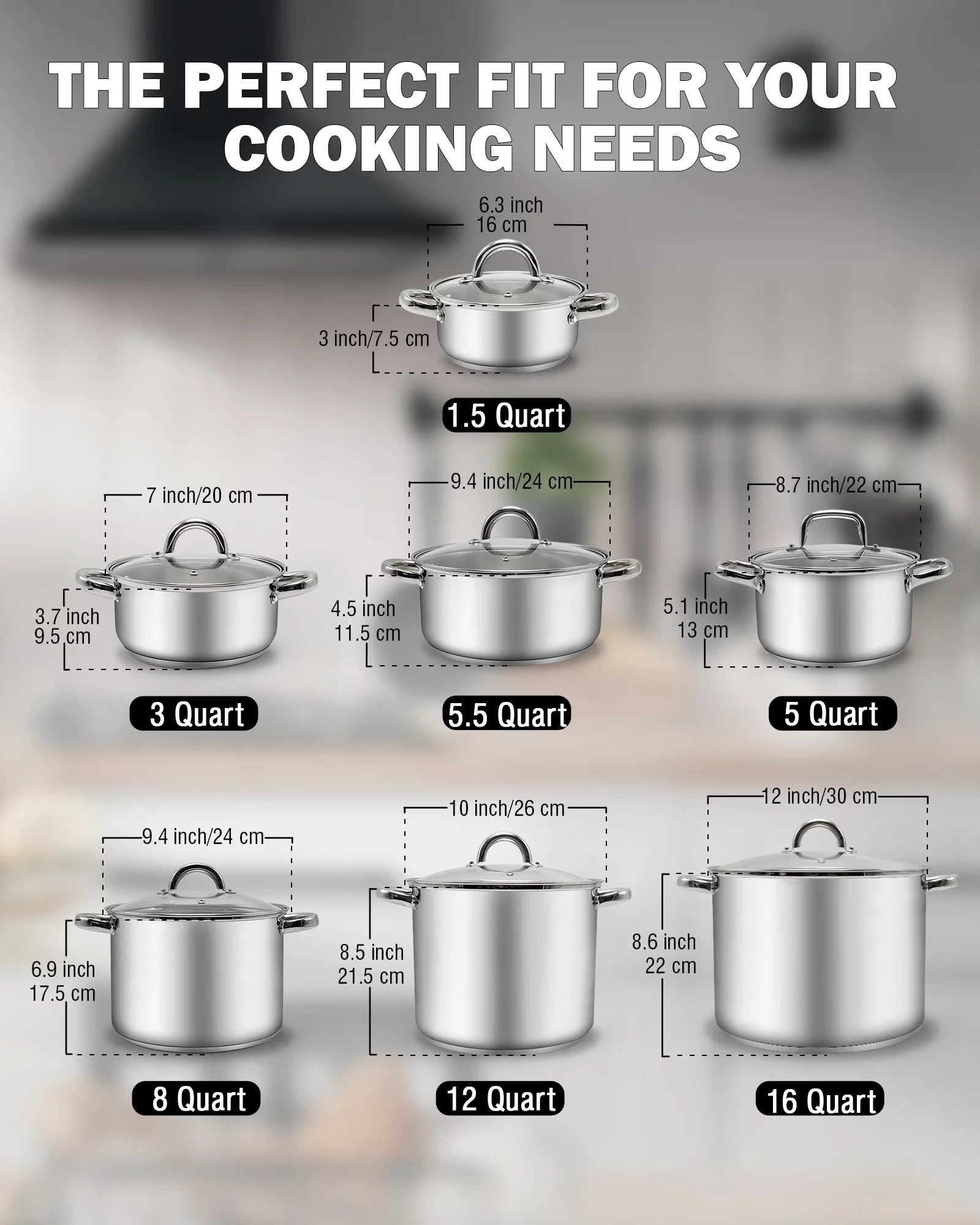 Cook N Home Stockpot with Lid, Basic Stainless Steel Soup Pot, 12-Quart