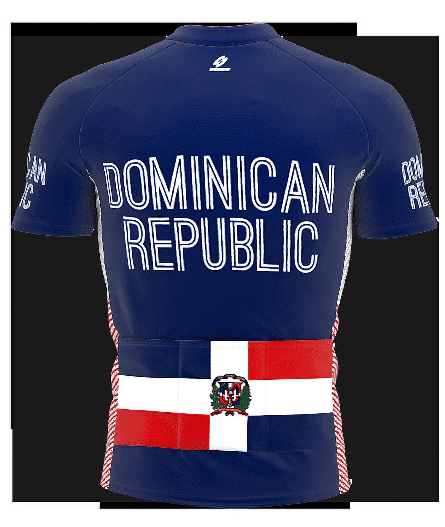 Dominican Republic Full Zipper Bike Short Sleeve Cycling Jersey  for Men - Size M