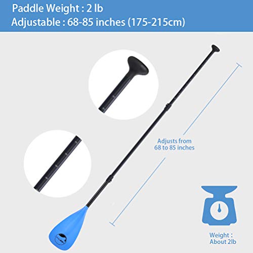 YVLEEN SUP Paddle Board Paddle，Stand up Paddleboard Paddles Adjustable Aluminum 4-Piece Floating Kayak Paddle，Convertible Paddle