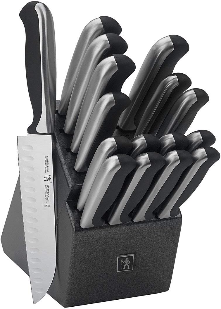 HENCKELS Everedge Plus Knife Block Set, 17 Piece, Black