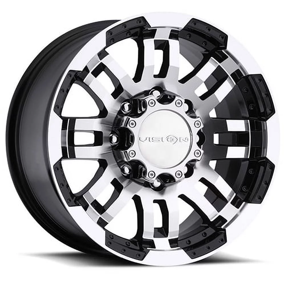Vision 375 14x5.5 5x114.3 0et Gloss Black Machined Face wheel