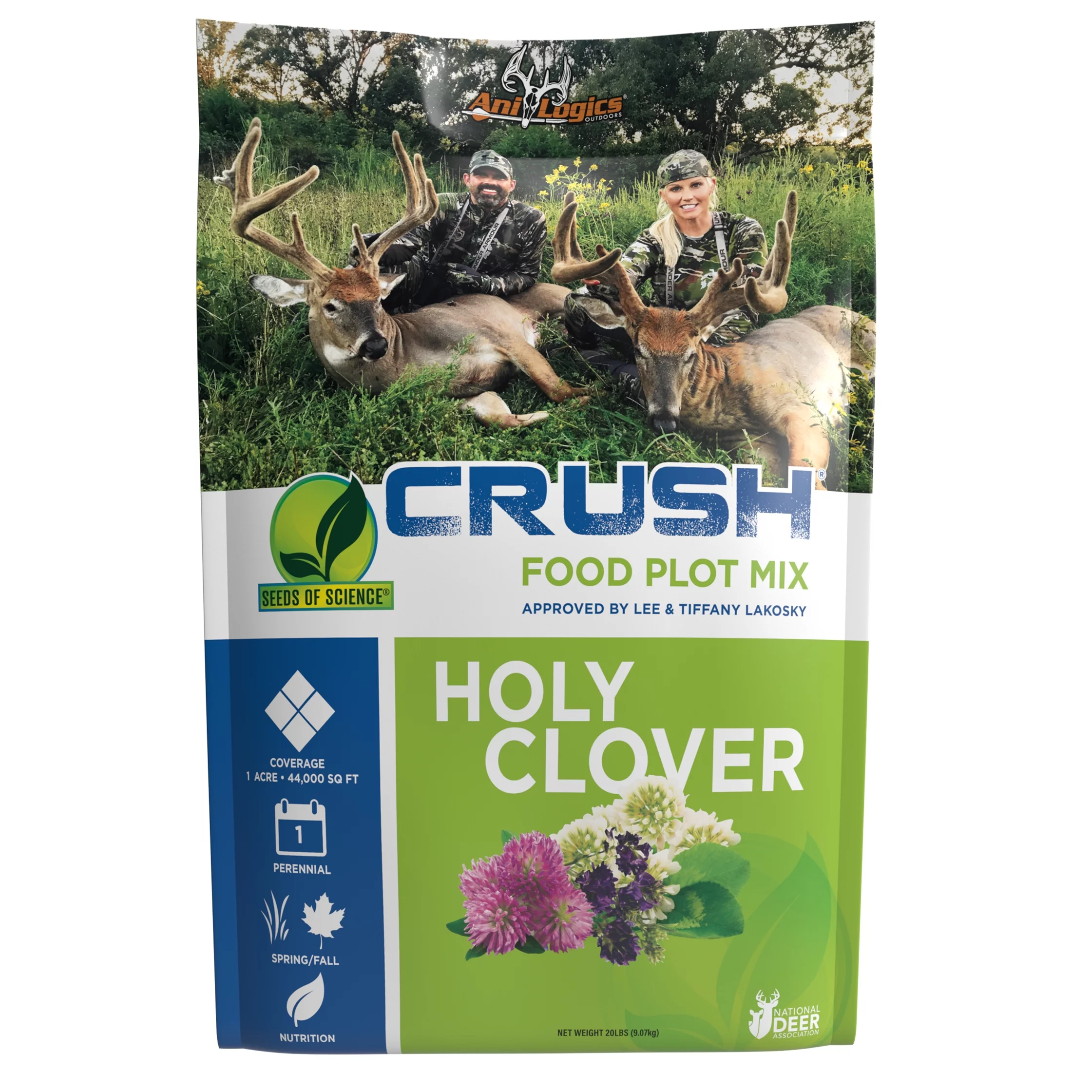 Ani-Logics Outdoors Whitetail Deer Food Plot Crush Seeds of Science Holy Clover, 20lb Bag