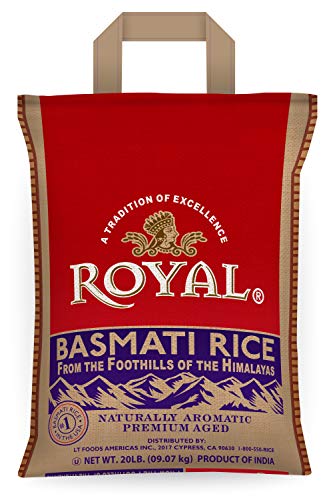 Authentic Royal - Naturally Aged Long Grain Indian White Basmati Rice - 20 Pound