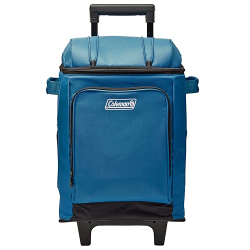 Coleman 42-Can Soft Rolling Cooler with Wheels, Leak-Proof Portable Insulated Chiller with 12+ Hour Ice Retention, Made with Recycled Materials