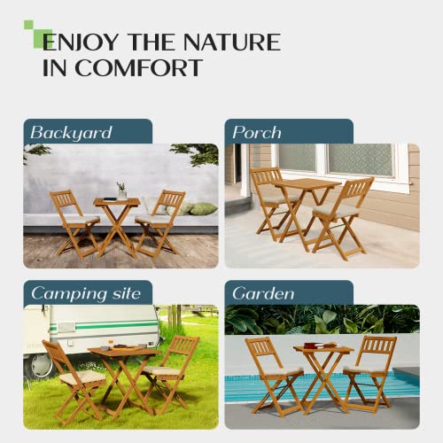 IDZO Heavy Duty 500lbs Weight Capacity Wicker Bistro Table and Chairs Set of 2 with Olefin Fabric Soft Cushions