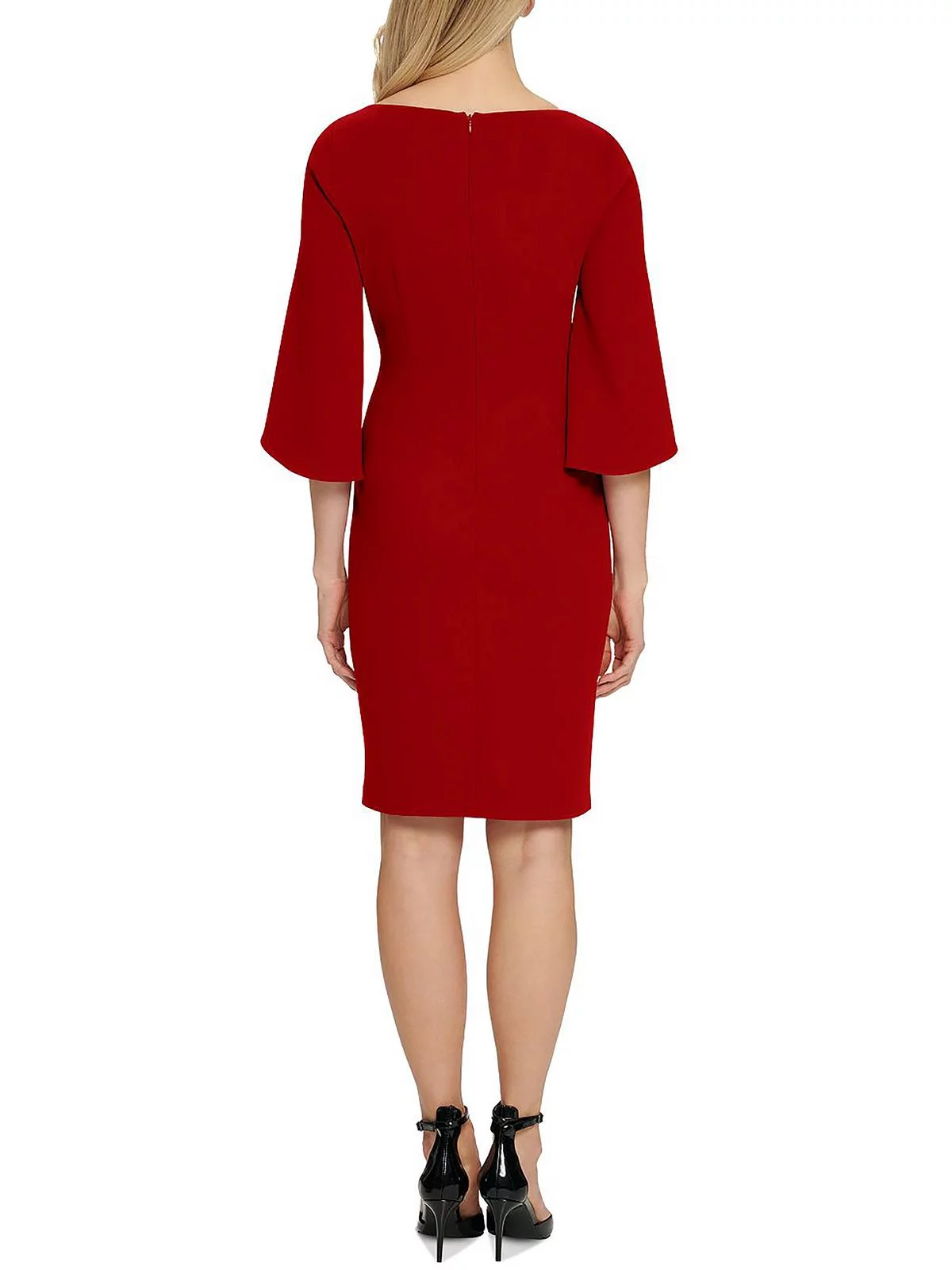 DKNY Womens Ruched Knee-Length Wear to Work Dress