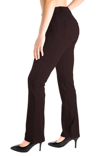 Yogipace,Belt Loops,Women's Petite/Regular/Tall Straight Leg Yoga Dress Pants