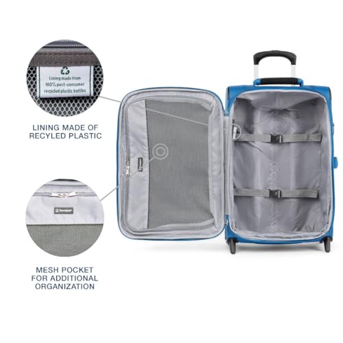 Travelpro Maxlite 5 Softside Expandable Upright 2 Wheel Carry on Luggage, Lightweight Suitcase, Men and Women, Burgundy, Carry On 22-Inch