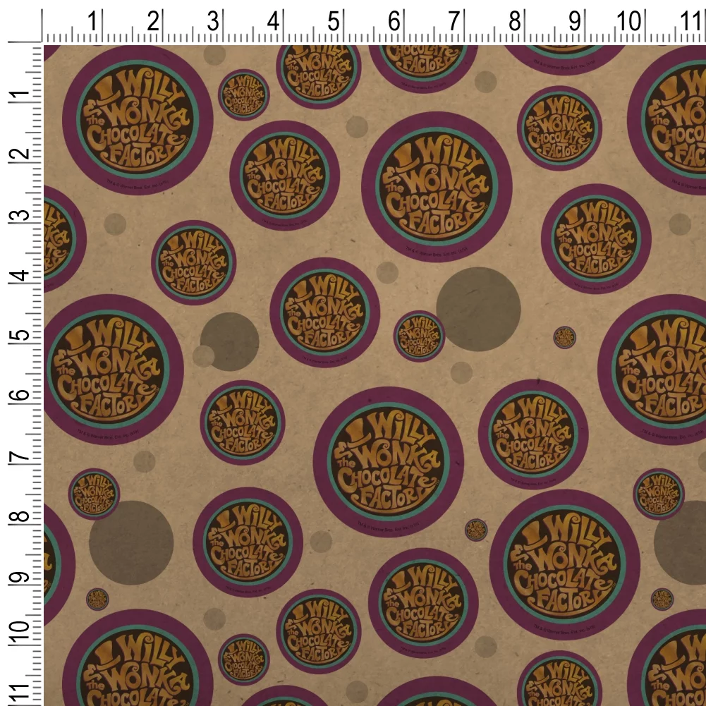 Willy Wonka and the Chocolate Factory Logo Premium Kraft Gift Wrap Wrapping Paper Roll
