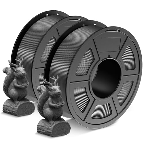 SUNLU 4kg PLA 3D Printer Filament Bundle, Neatly Wound PLA Filament 1.75mm ±0.02mm, Individually Vacuum Packed, 4kg in Total, 1kg per Spool, 4 Pack, 4000g, 4Black