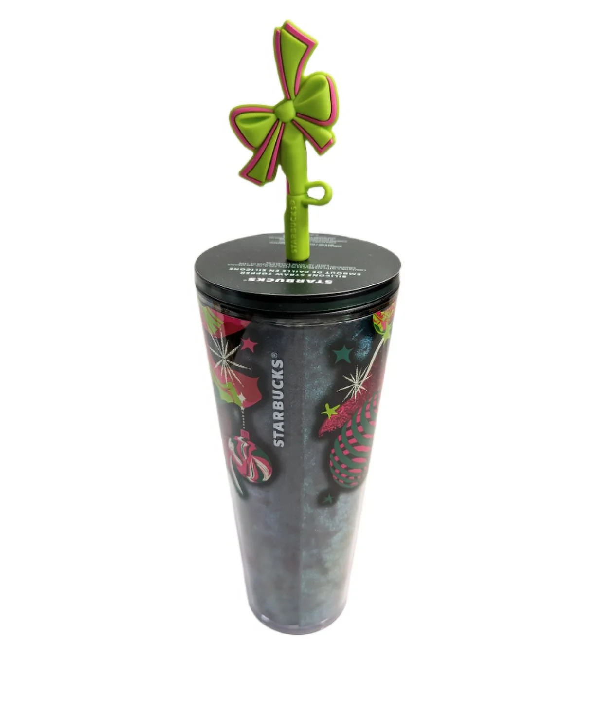 Starbucks Tumbler Cup with Silicone Straw Topper Holiday 2023 24 oz