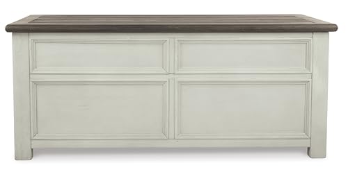 Signature Design by Ashley Bolanburg Farmhouse Lift Top Coffee Table with Drawers, Antique Cream & Brown