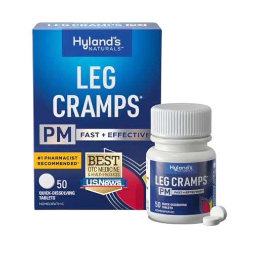 Hyland's, Leg Cramps PM Tablets, Nighttime Formula, Natural Relief of Calf, Foot and Leg Cramps at Night, Quick Dissolving Tablets, 50 Count