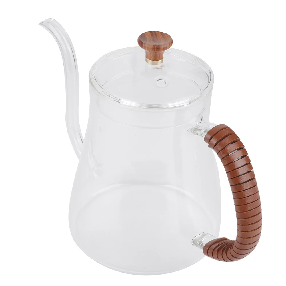 Viccilley Coffee Kettle Thickened Glass Gooseneck Kettle Tea Pour Over Kettle Coffee Dripper 600ML