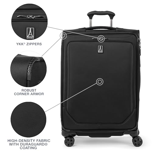 Travelpro Crew Classic Lightweight Softside Expandable Checked Luggage, 8 Wheel Spinner Suitcase, TSA Lock, Men and Women, Checked Large 29-Inch, Patriot Blue