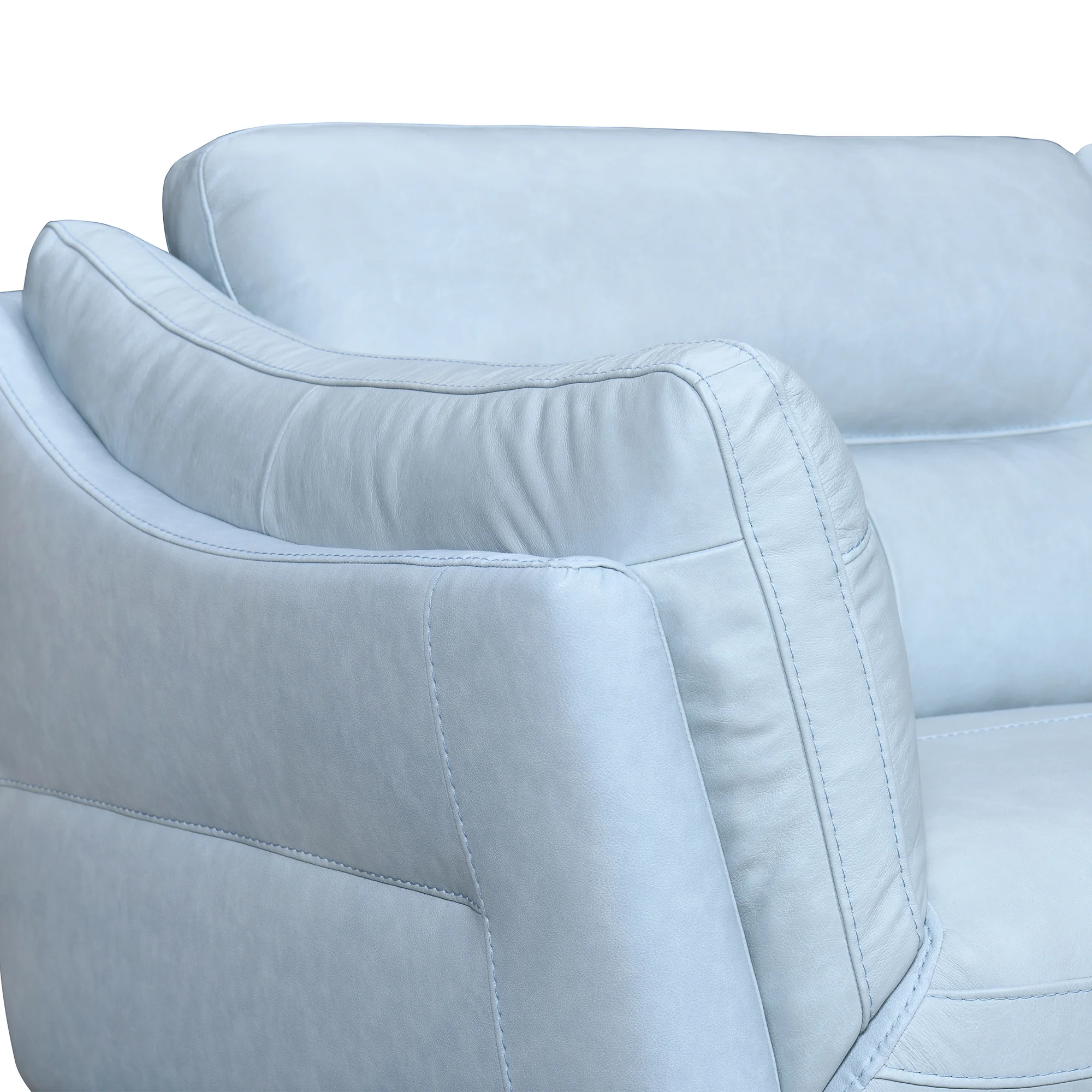 Franz Sky Blue Leather Sofa