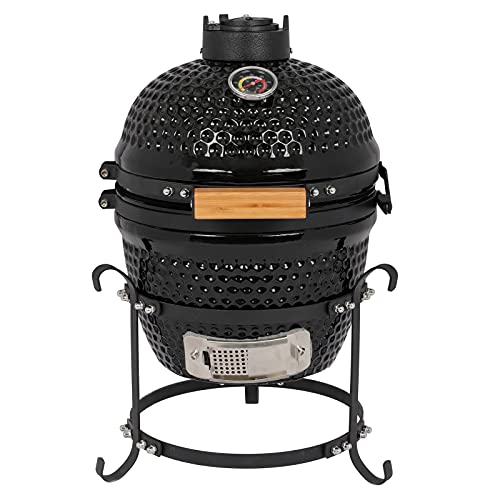 13in Round Ceramic Charcoal Grill, Ceramic Grill, 13