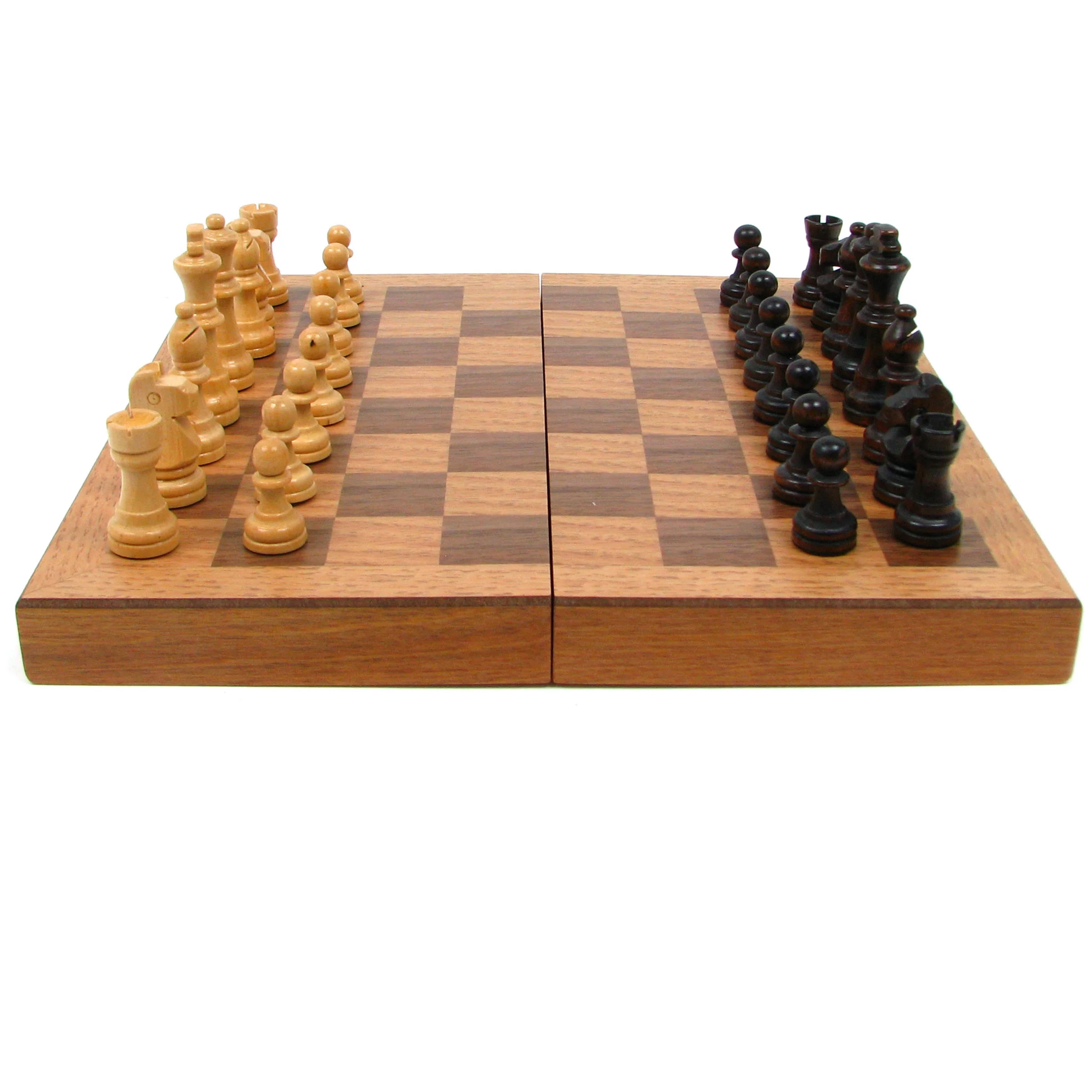 Trademark Global Tg Wooden Book Style Chess Board W/ Staunton Chessmen