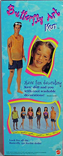 1998 - Mattel - Friends of Barbie - Butterfly Art Ken Doll - 12 Inches Tall - 2 Sheets of Decorations - Includes Jeans Shorts / Sunglasses / Tank Top / Necklace - New - Out of Production - Limited Edition - Collectible