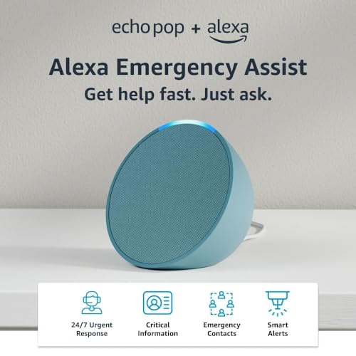Amazon Echo Pop (newest model), Our smallest Alexa speaker, Fits in any room, Lavender Bloom