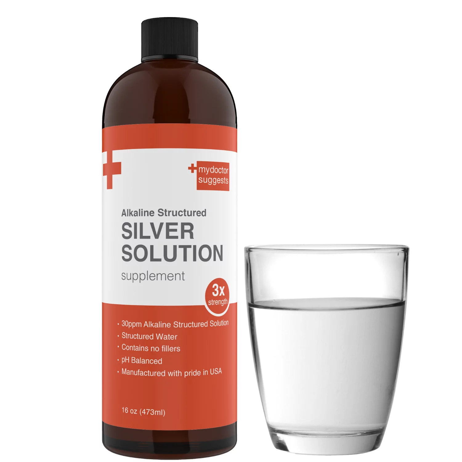 Colloidal Silver Liquid Solution Triple Strength pH Balanced 30ppm - 16 oz bottle