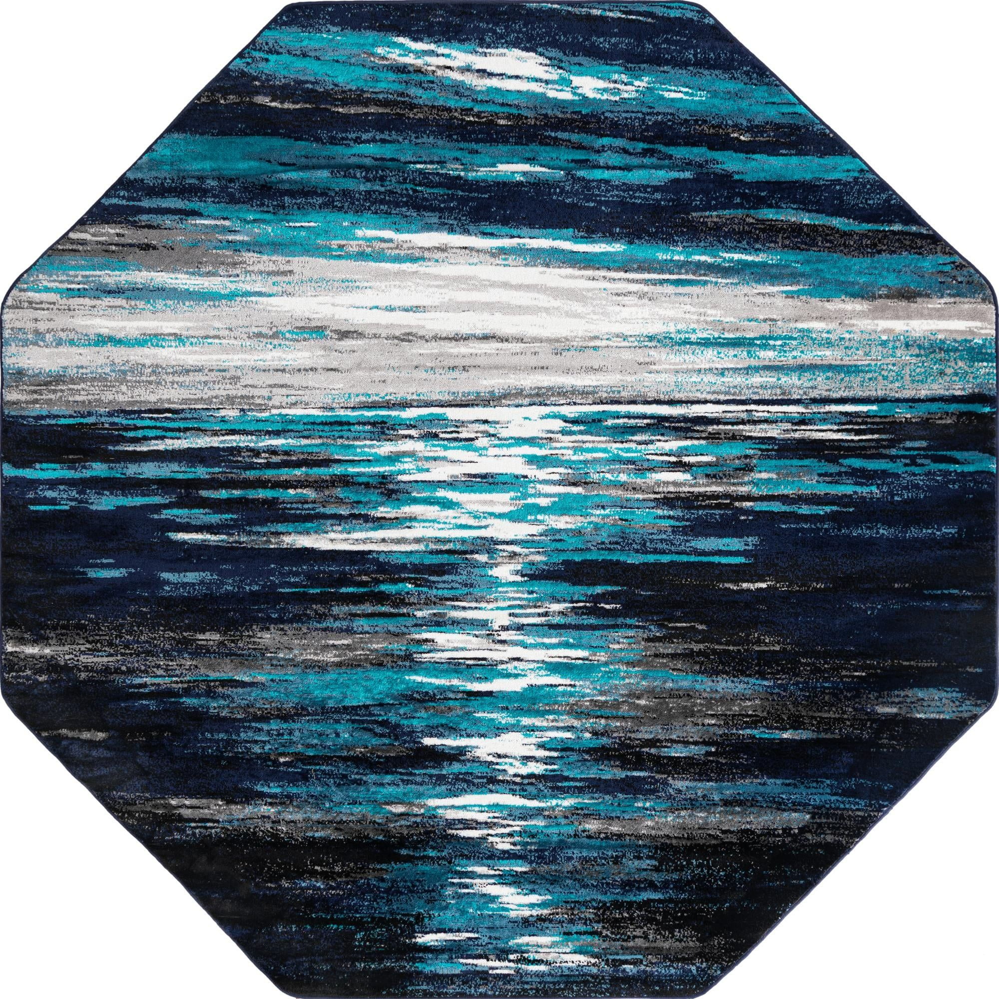 Unique Loom Metro Rug Navy Blue/Beige 7' 10